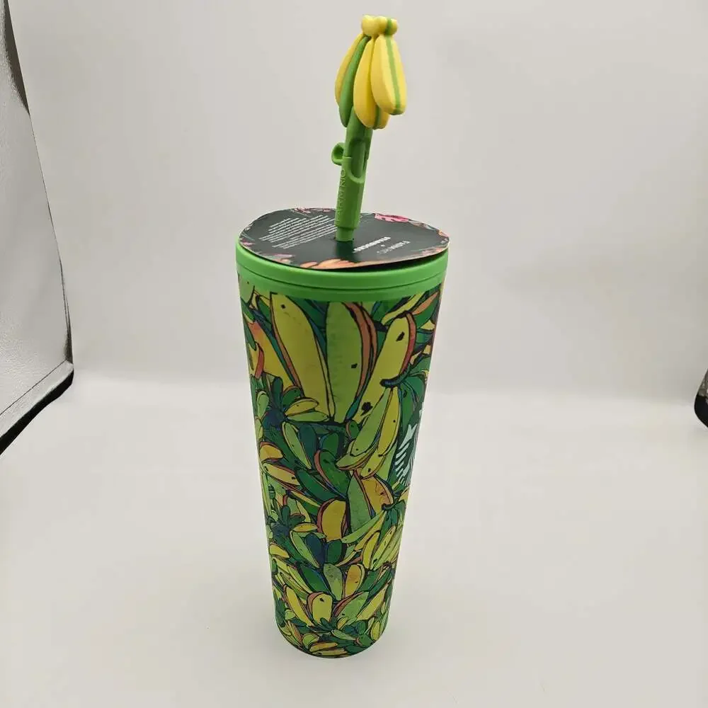 Starbucks x FARM Rio Banana Board Cold Cup Tumbler with Straw Topper 24 oz